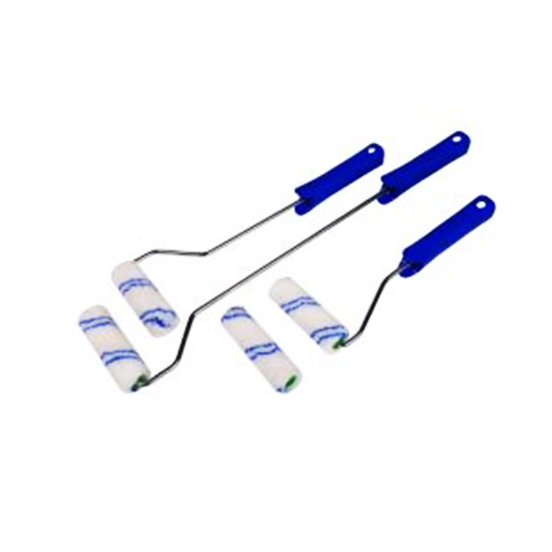 Mini rodillo de pintura de poliéster con rayas azules dobles de 4