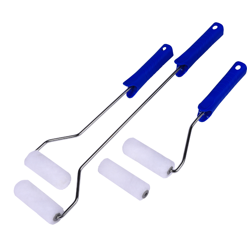 Mini rodillo de pintura de poliéster blanco de 4”